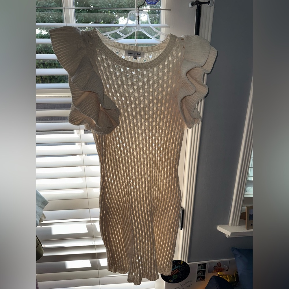 Jacqui E Cream Knit dress